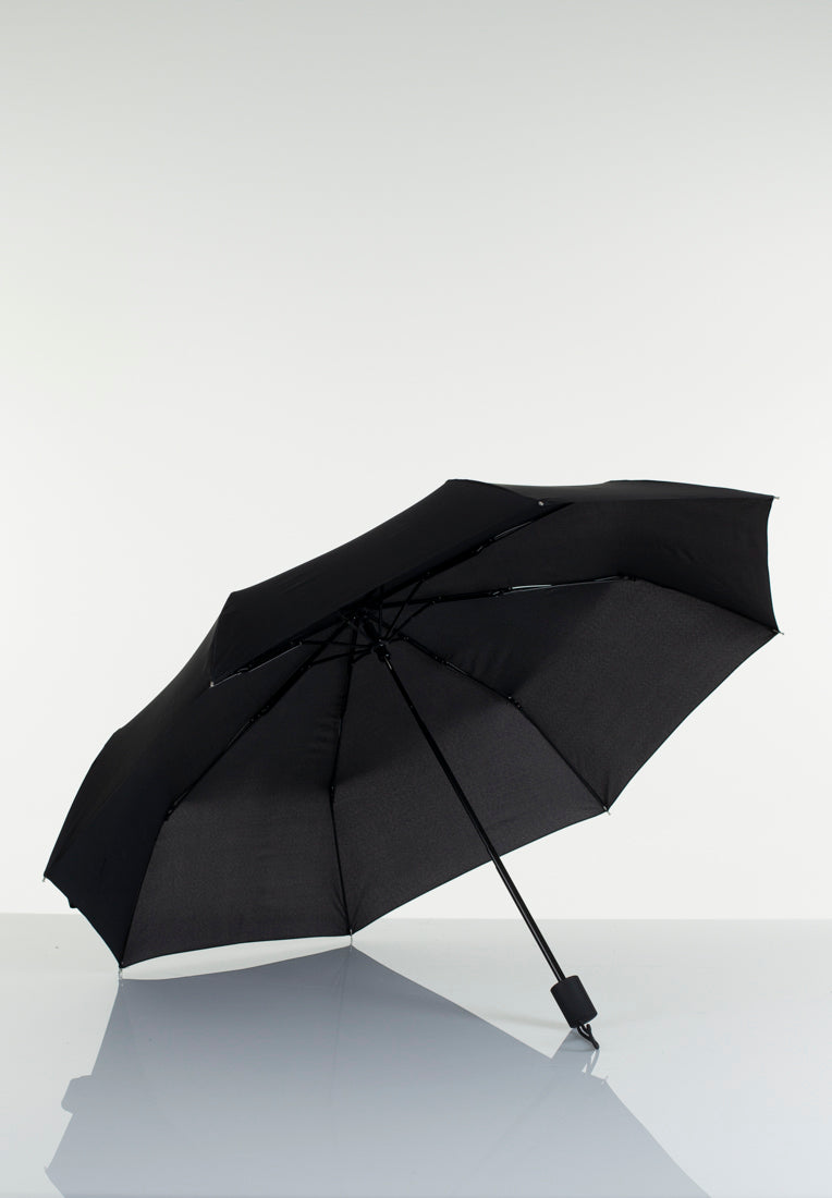 Lasessorrain-Kestävä kokoontaitettava sateenvarjo - 8775-Musta teräskehikolla-Sivusta