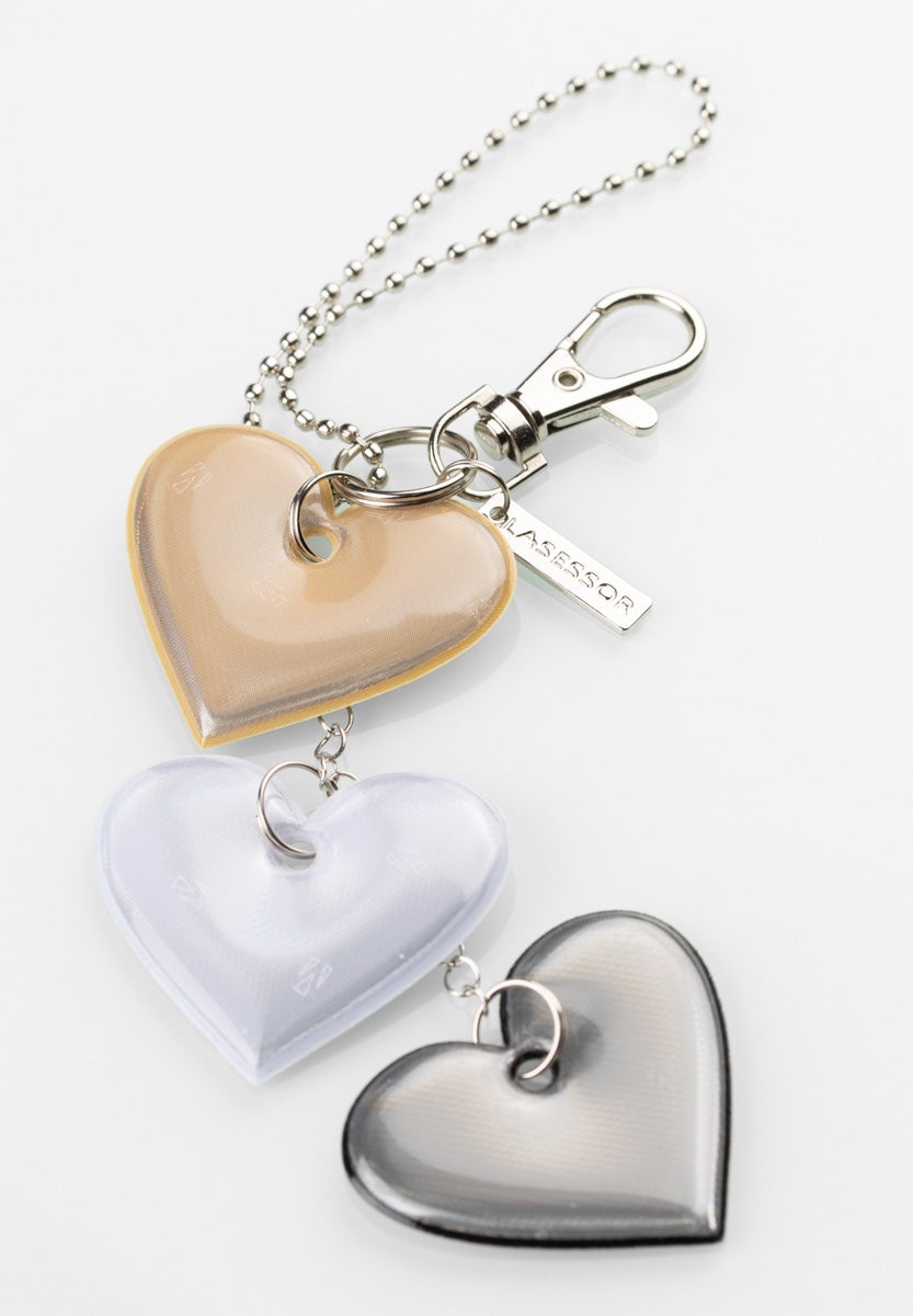 3 Sydäntä Lasessor Koruheijastin-Kulta-heijastin-edestä