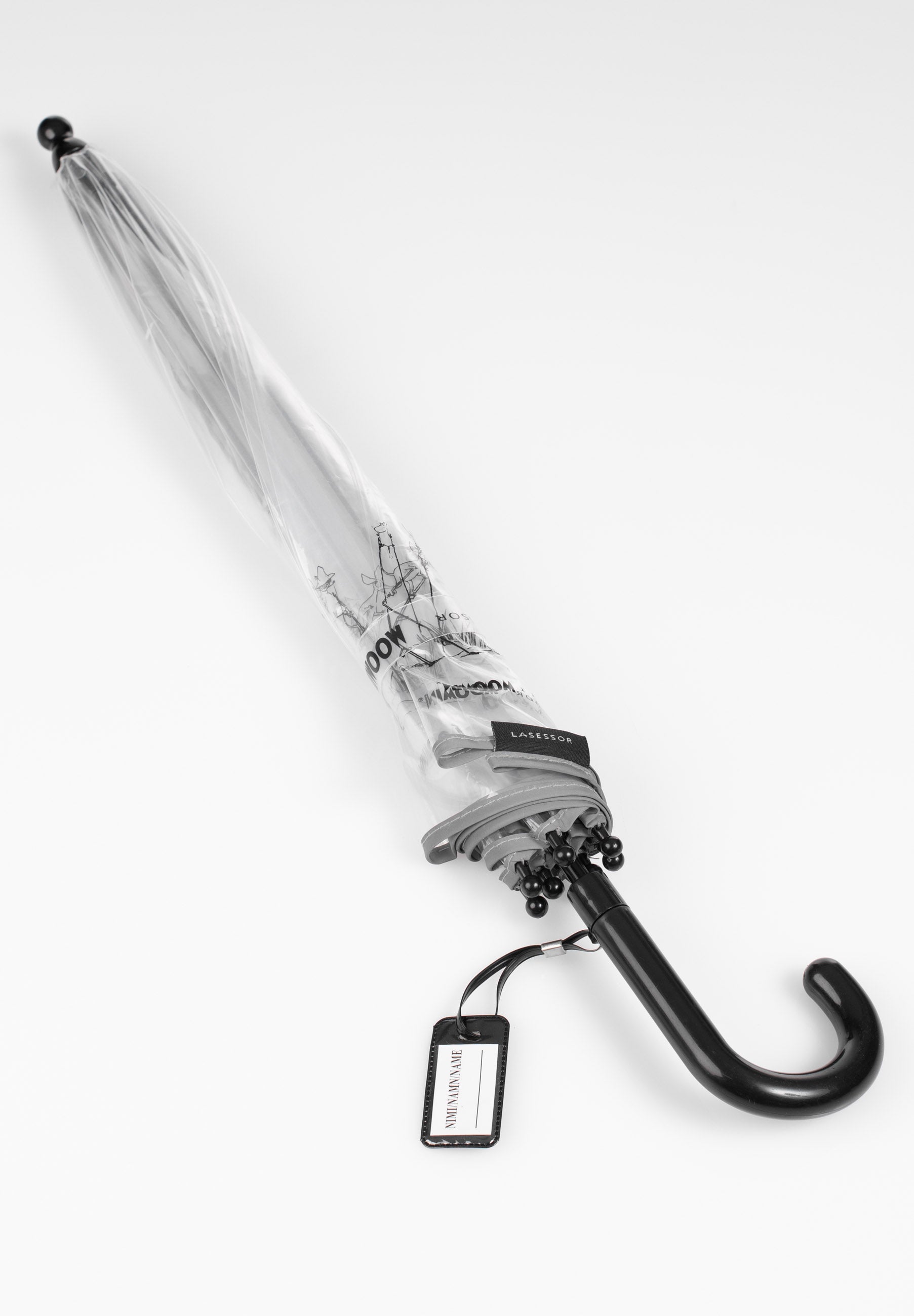 Muumi Tikapuut sateenvarjo 3M heijastavalla reunalla musta 3A