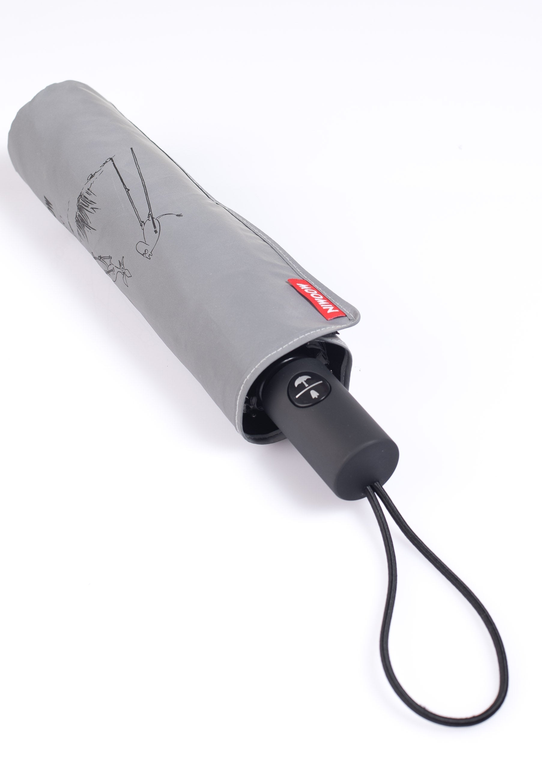 Täysautomaattinen kokoontaitettava sateenvarjo täysin heijastava Muumi Tikapuut harmaa 3A