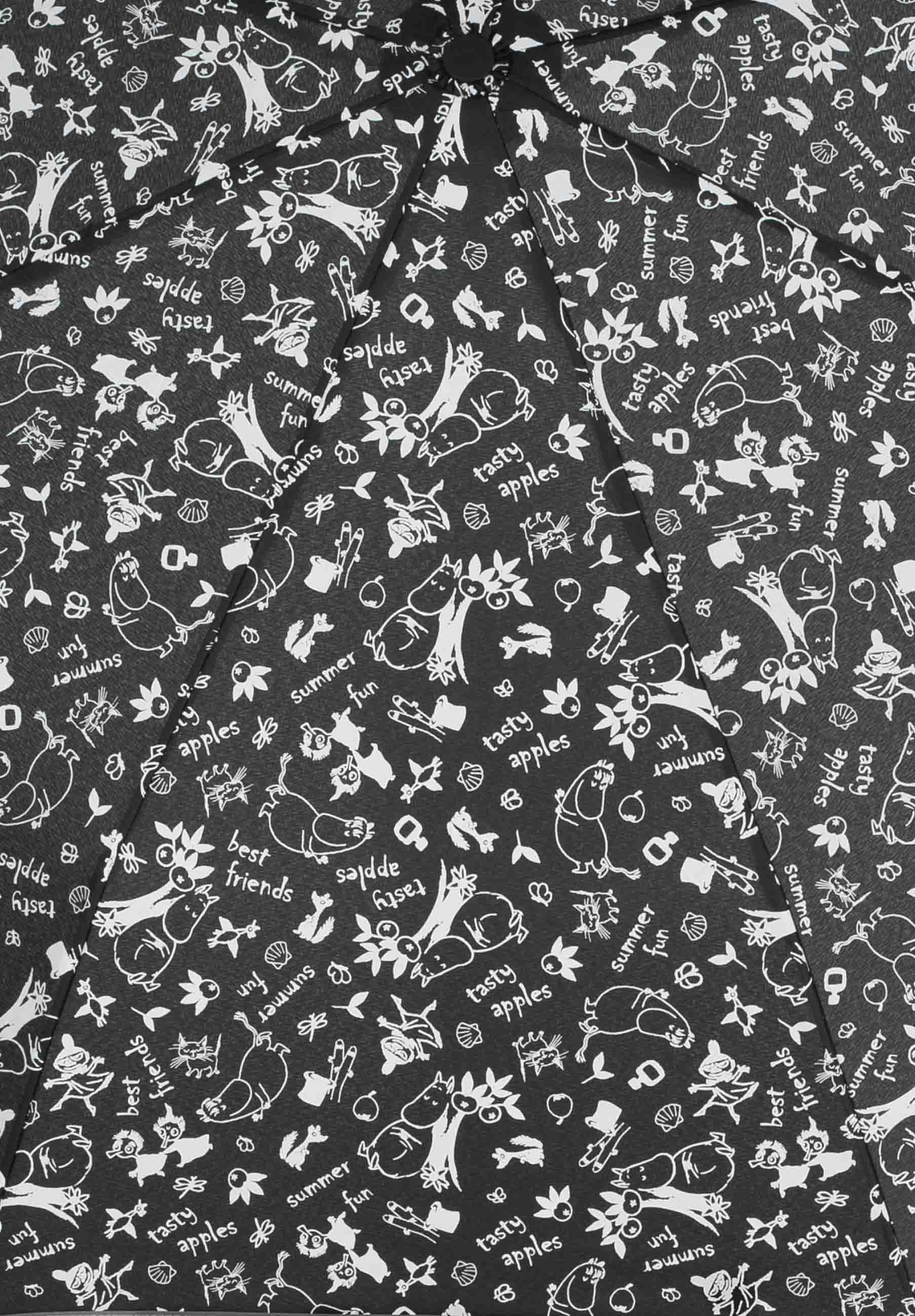 kestävä kokoontaitettava Muumi Puutarhassasateenvarjo 3M heijastavalla reunalla harmaa 4E