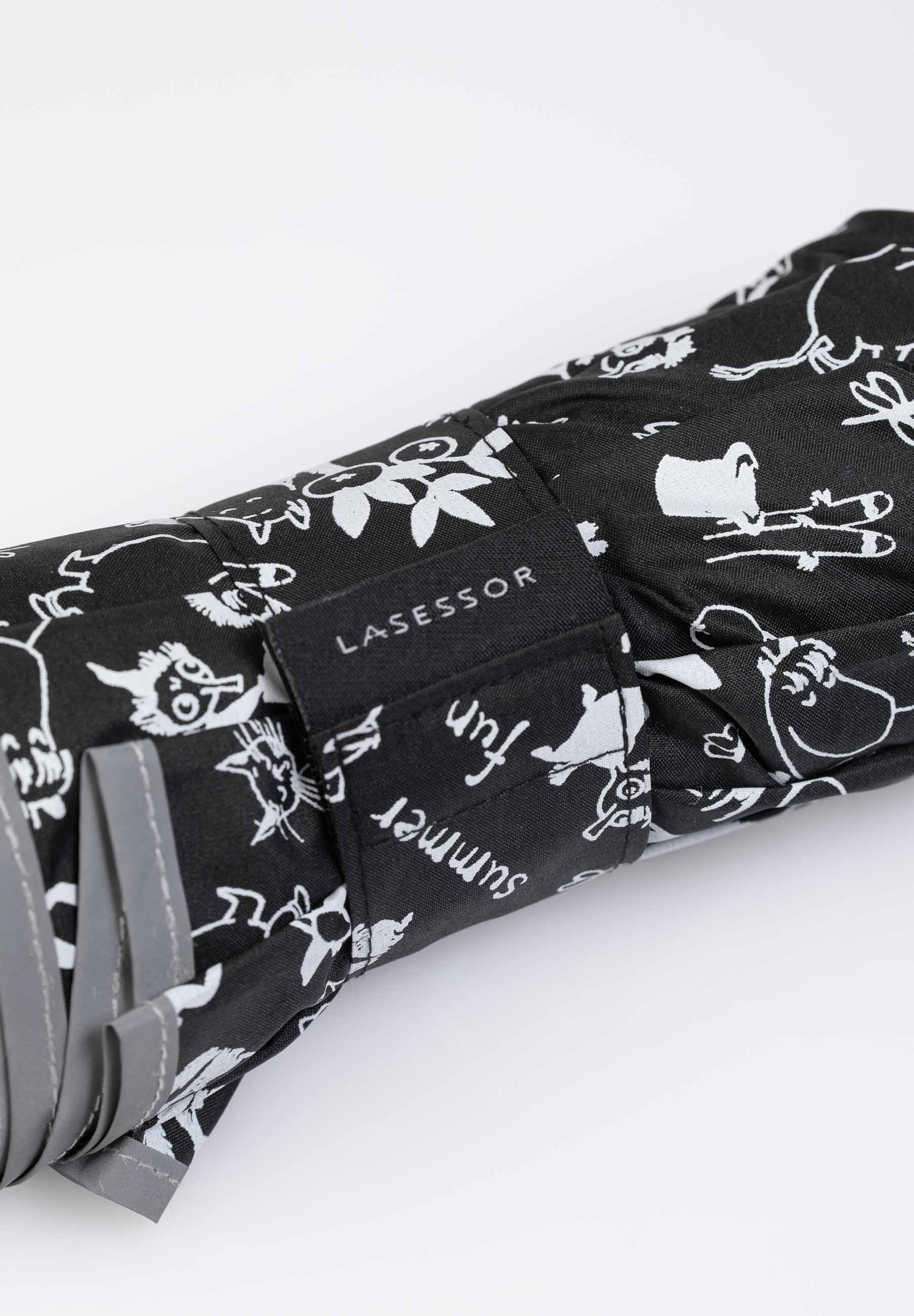 kestävä kokoontaitettava Muumi Puutarhassasateenvarjo 3M heijastavalla reunalla harmaa 8C