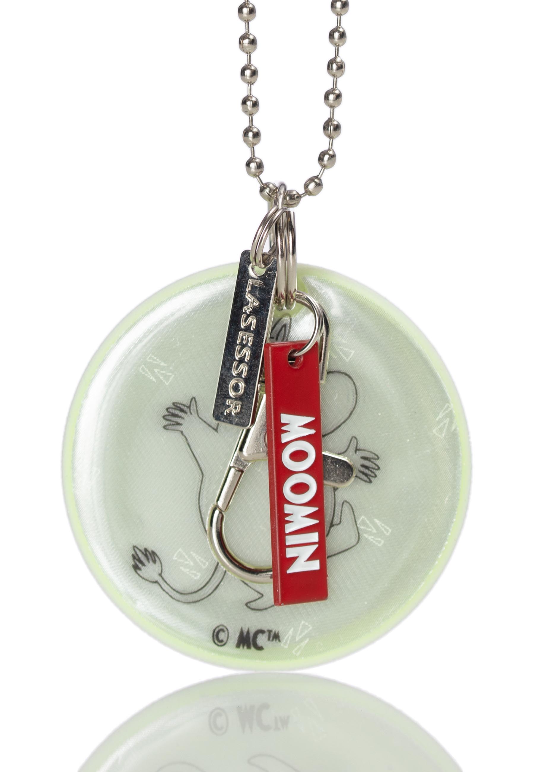 Lasessor Design Muumi Koruhohtoheijastin 5 Muumipeikko lasten heijastin vihreä D4