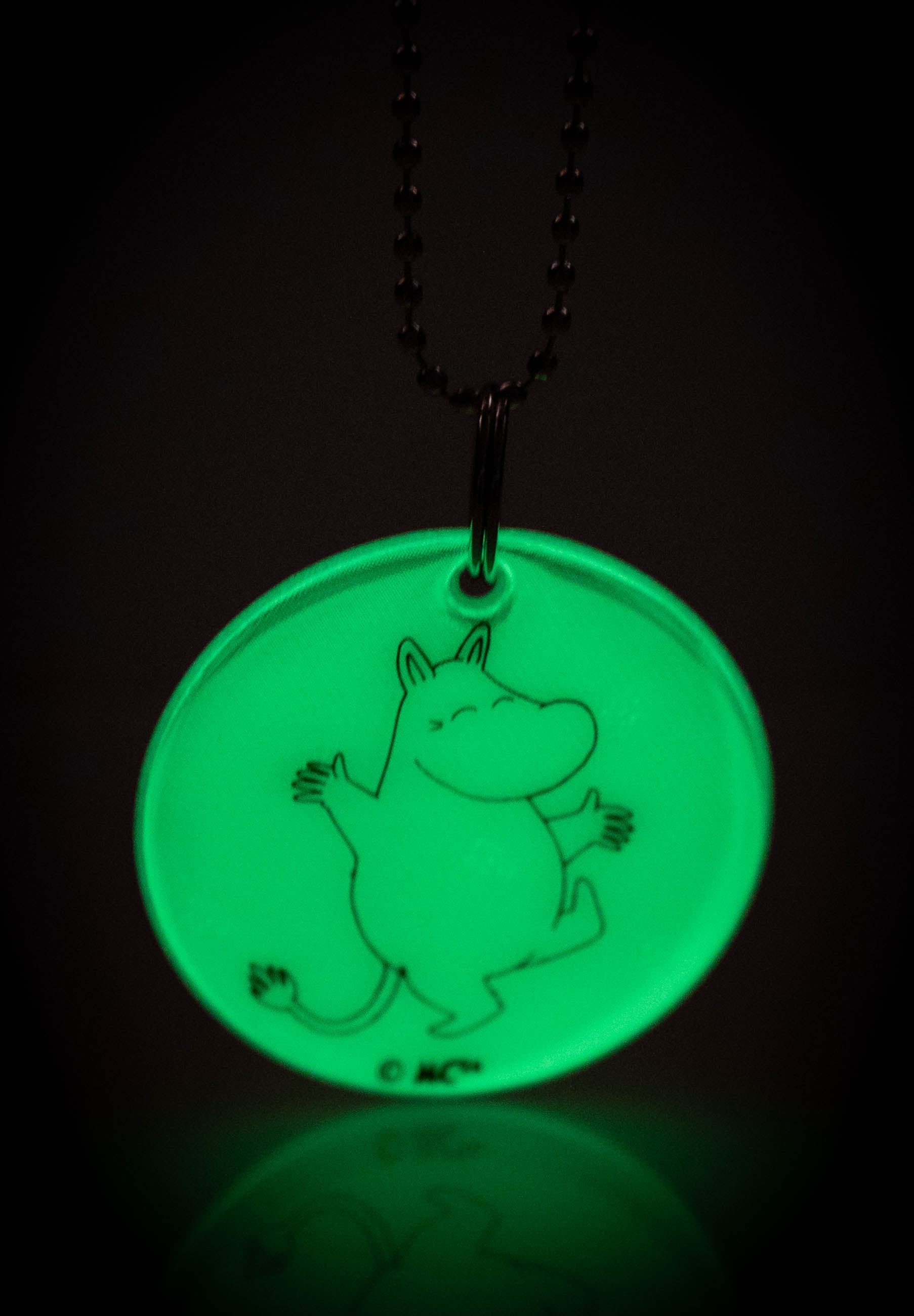 Lasessor Design Muumi Koruhohtoheijastin 5 Muumipeikko lasten heijastin vihreä E5