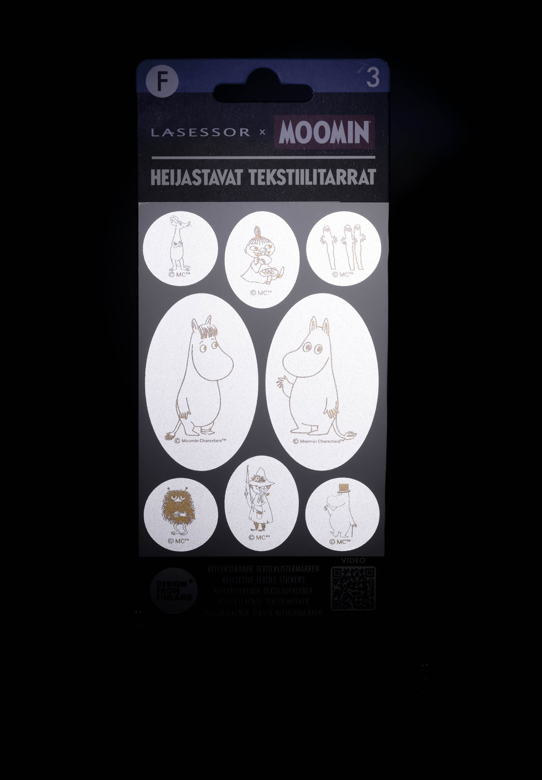 Heijastavat Muumi tekstiilitarrat 8