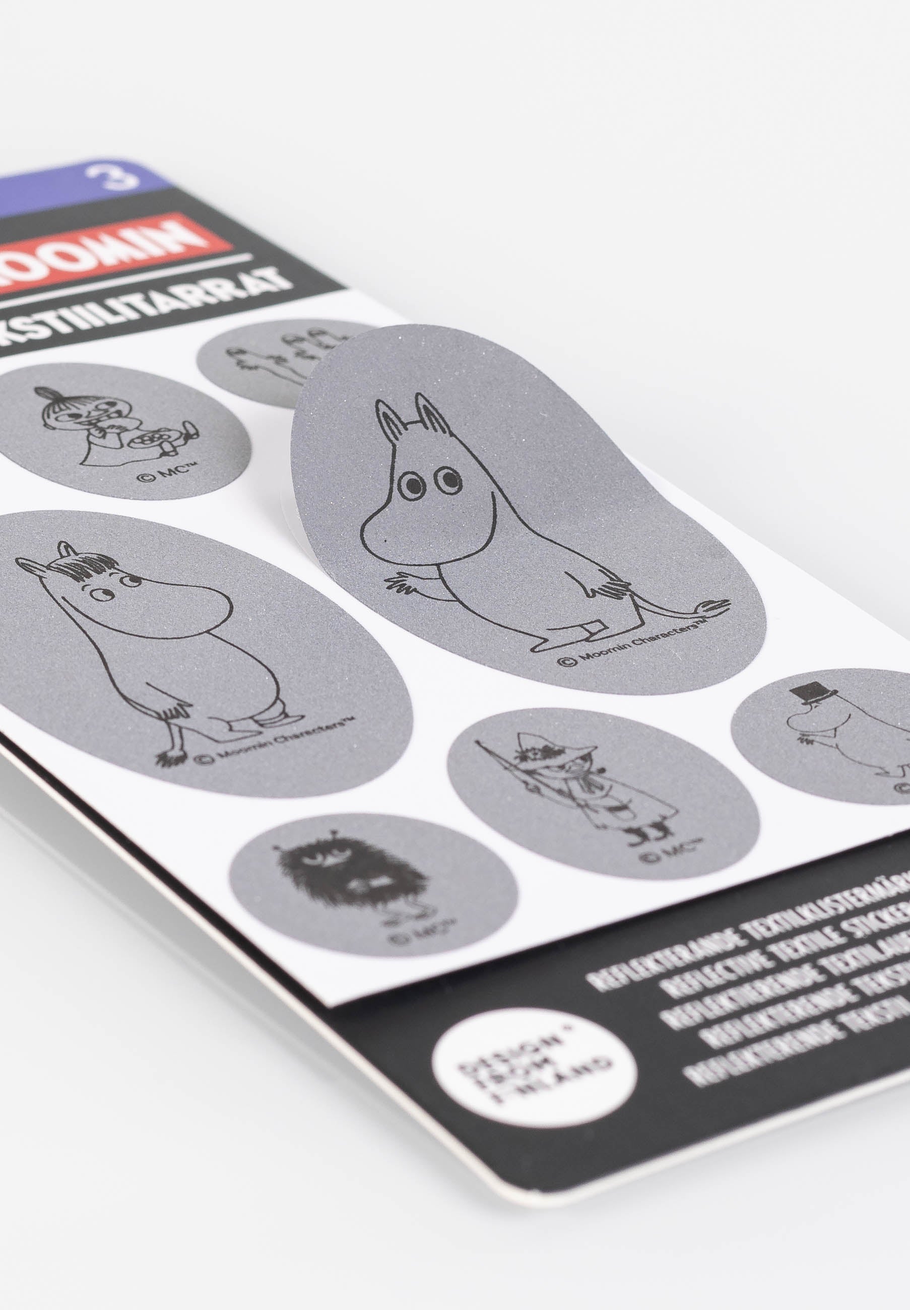 Heijastavat Muumi tekstiilitarrat 8