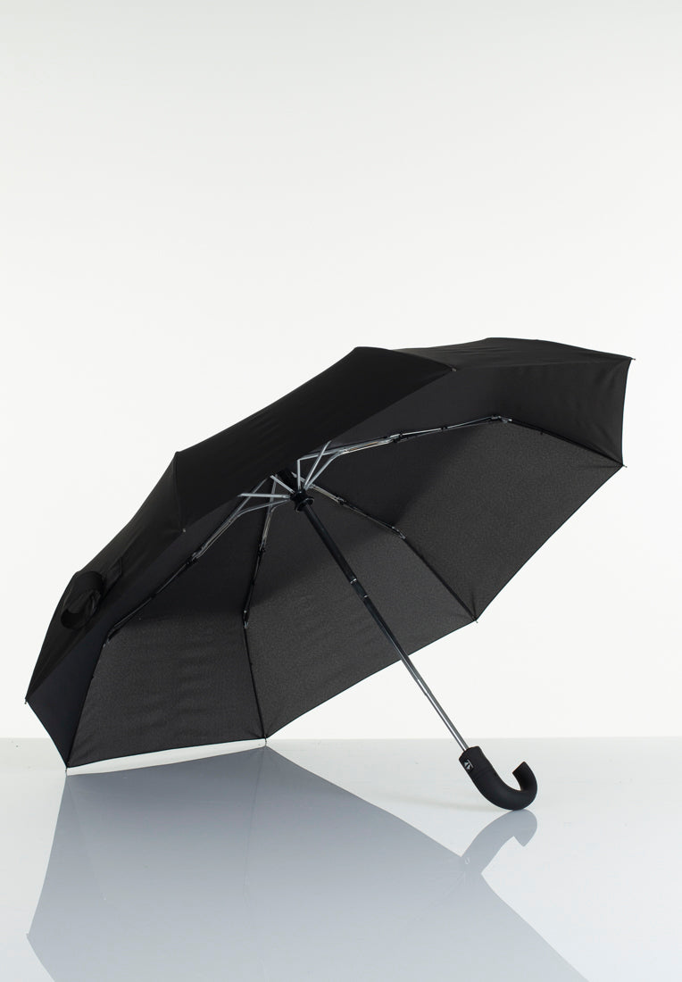 Lasessorrain-Miesten sateenvarjo koukkukahvalla - 8780-Musta-Sivusta