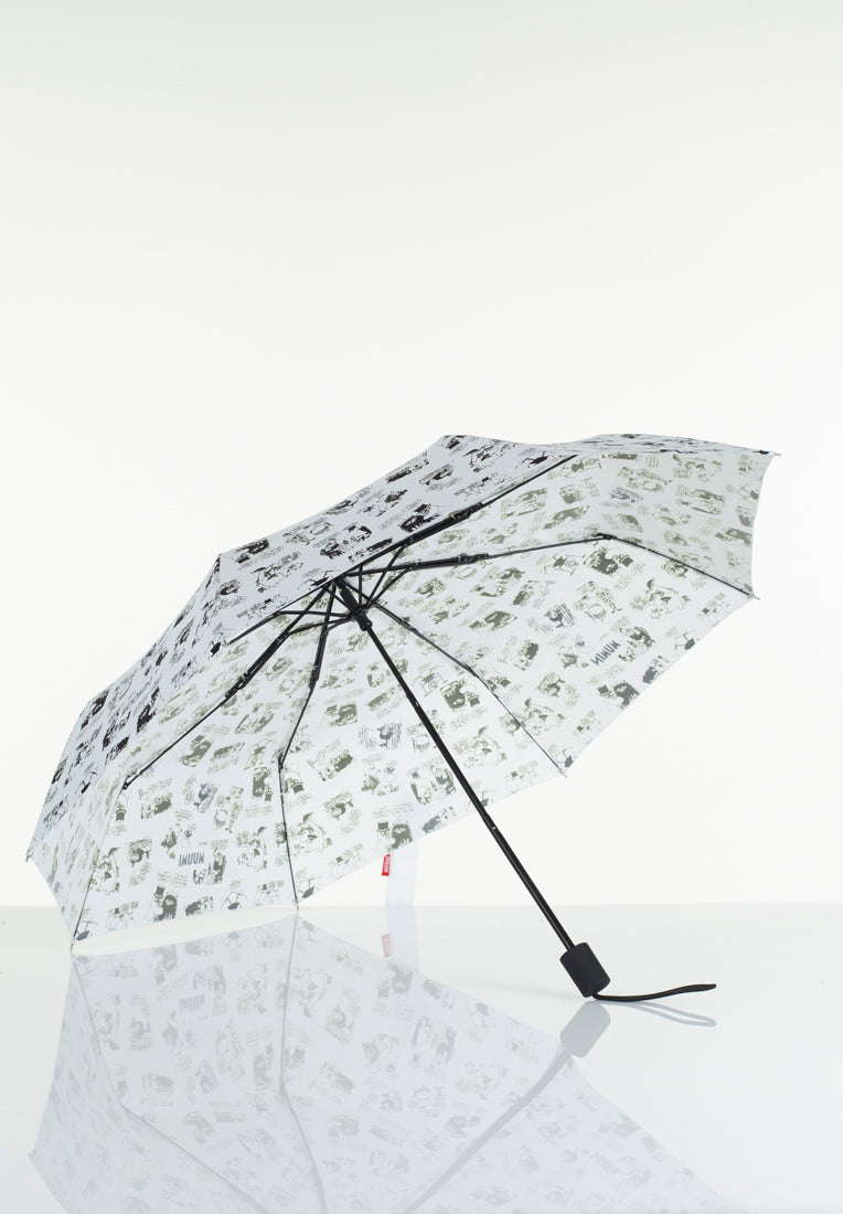Lasessorrain-Kestävä kokoontaitettava sateenvarjo - 8775-Valkoinen Muumi lomalla-Sivusta