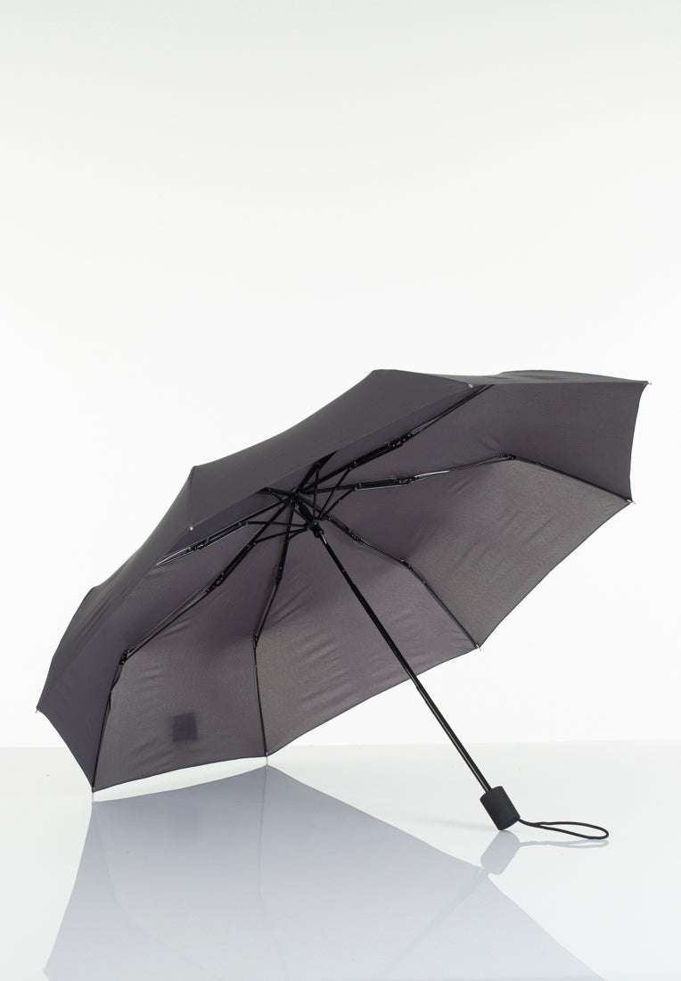 Lasessorrain-Kestävä kokoontaitettava sateenvarjo - 8775-Tummanharmaa 2 teräskehikolla-Sivusta