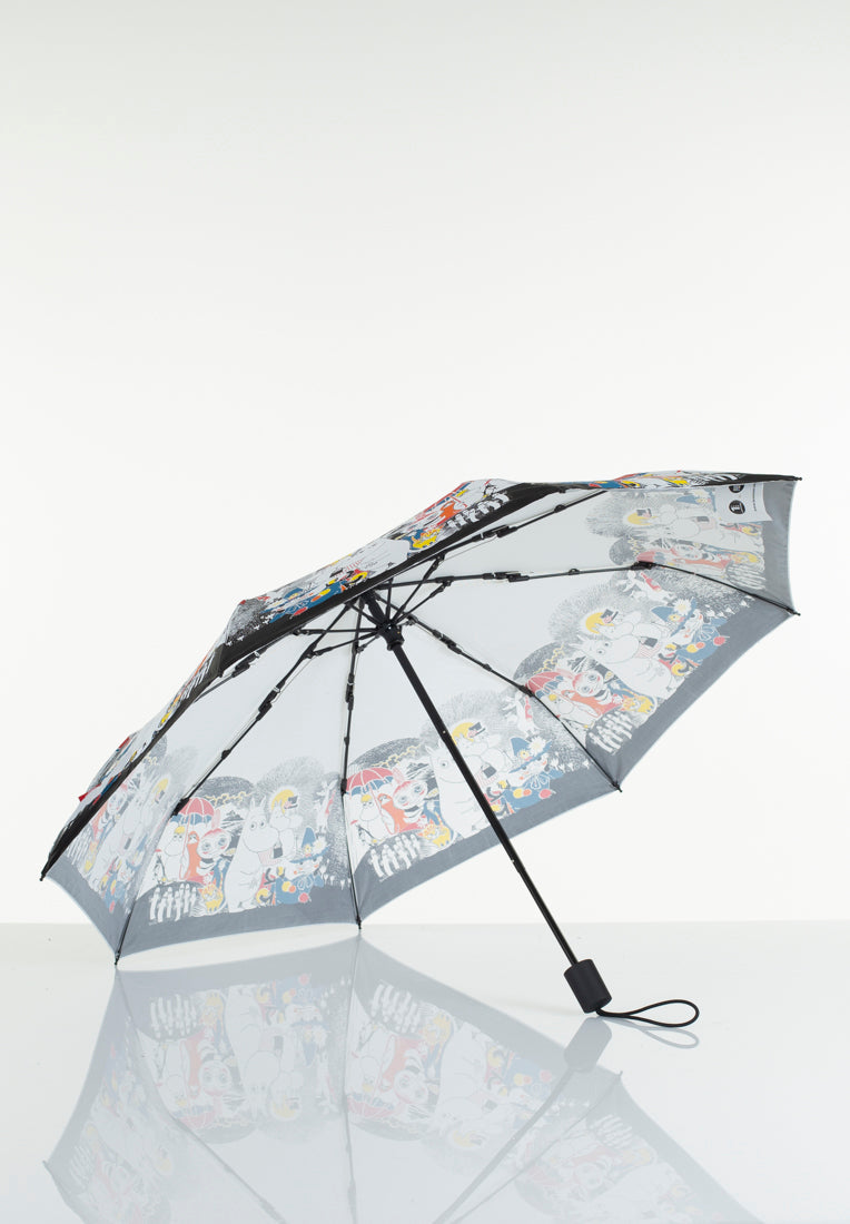 Lasessorrain-Kestävä kokoontaitettava sateenvarjo - 8775-Valkoinen Muumi comic-Sivusta