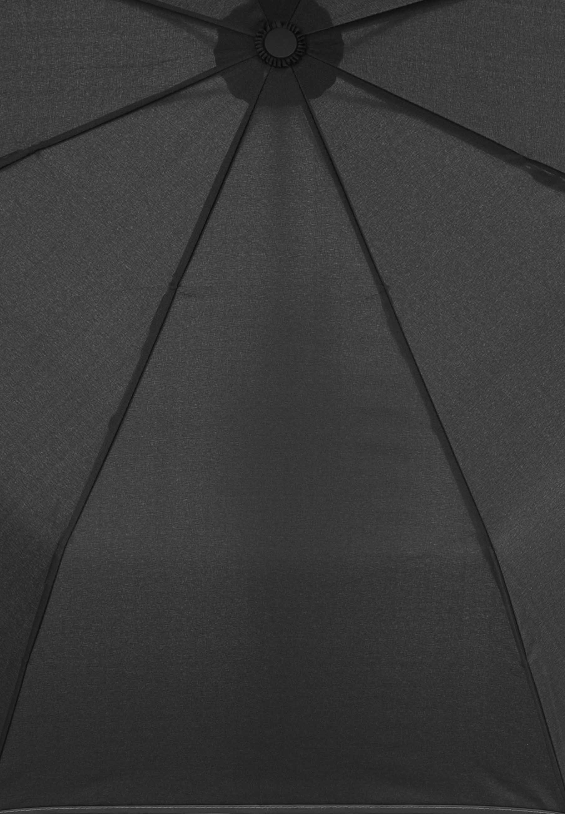 Täysautomaattinen kokoontaitettava sateenvarjo 3M heijastavalla reunalla musta 4E