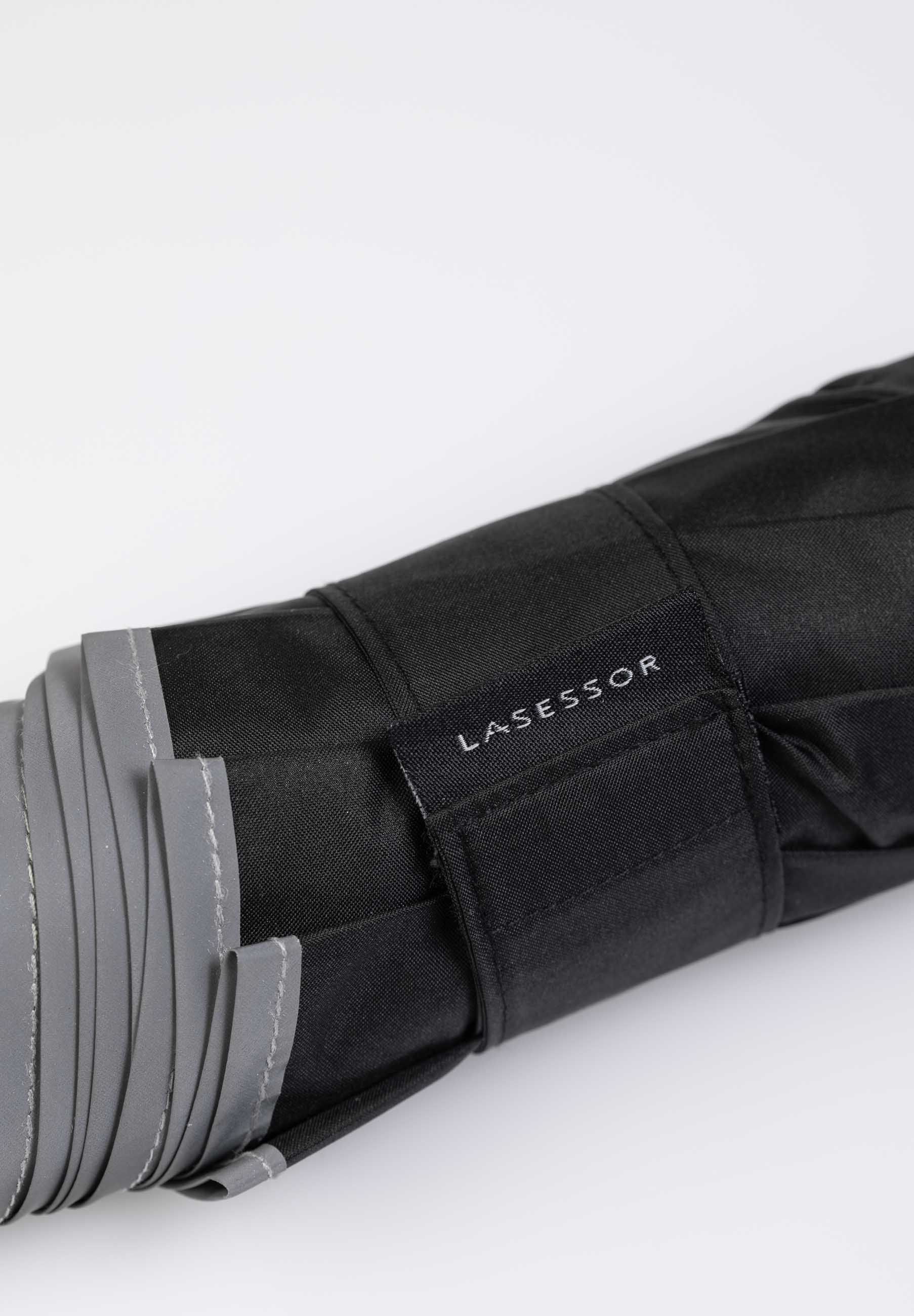 Täysautomaattinen kokoontaitettava sateenvarjo 3M heijastavalla reunalla musta 8C