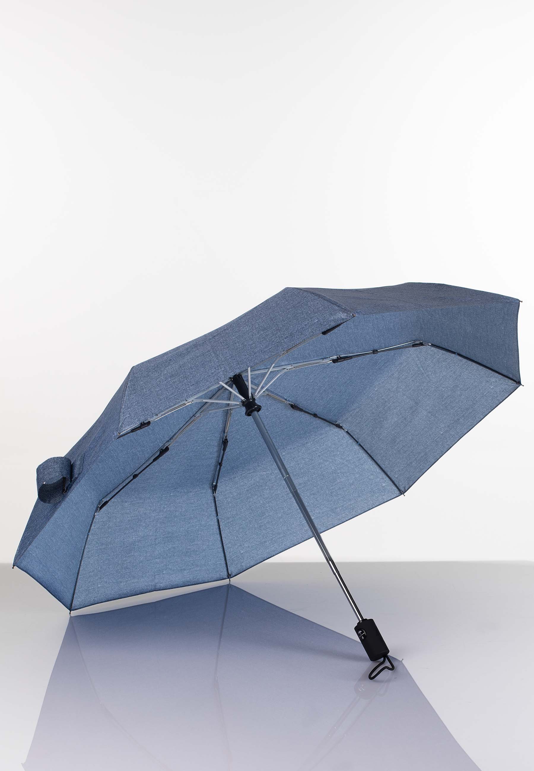 Täysautomaattinen kokoontaitettava sateenvarjo 3M heijastavalla reunalla denim 1D