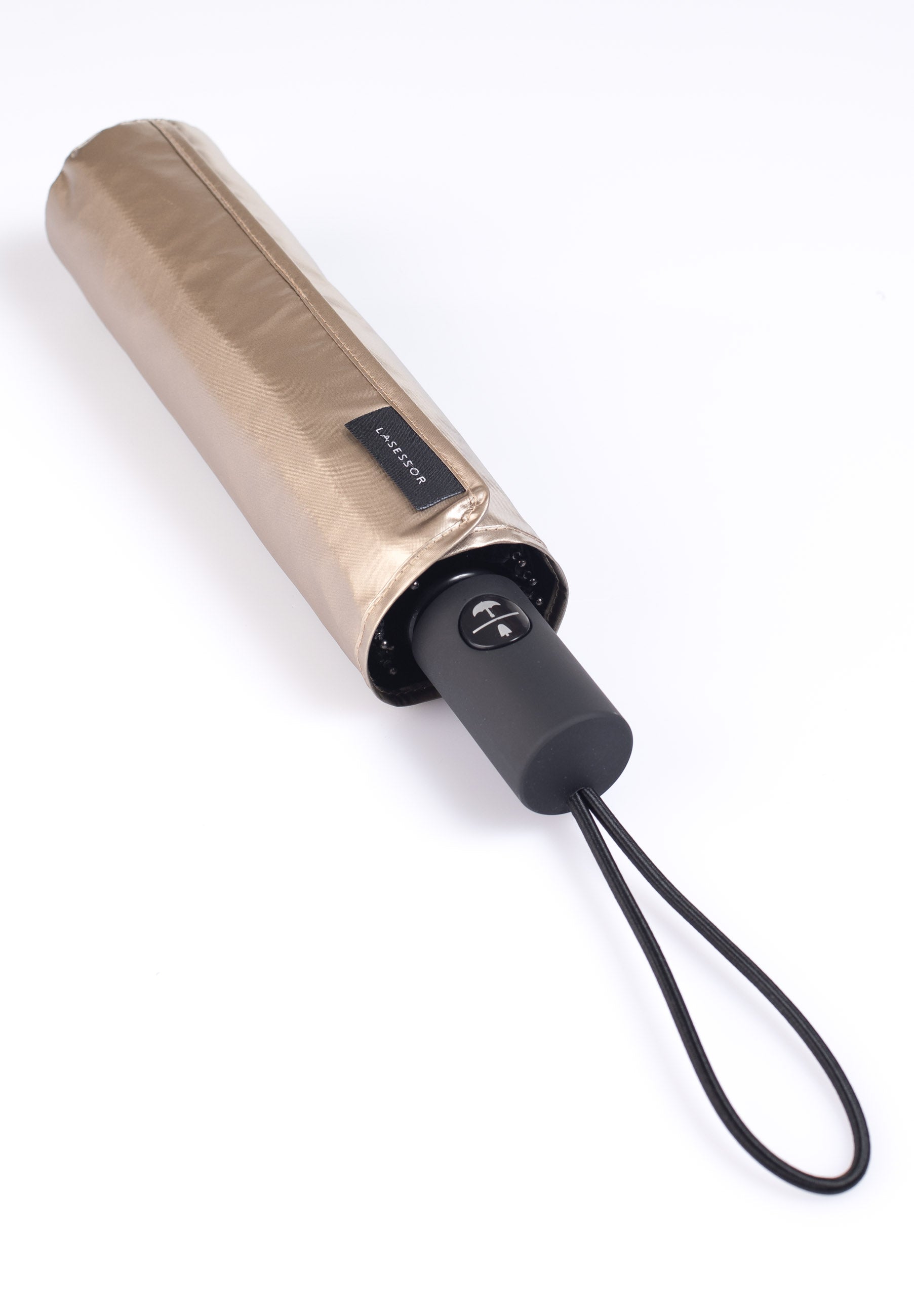 Täysautomaattinen kokoontaitettava sateenvarjo 3M heijastavalla reunalla MUSTAKULTA 3A