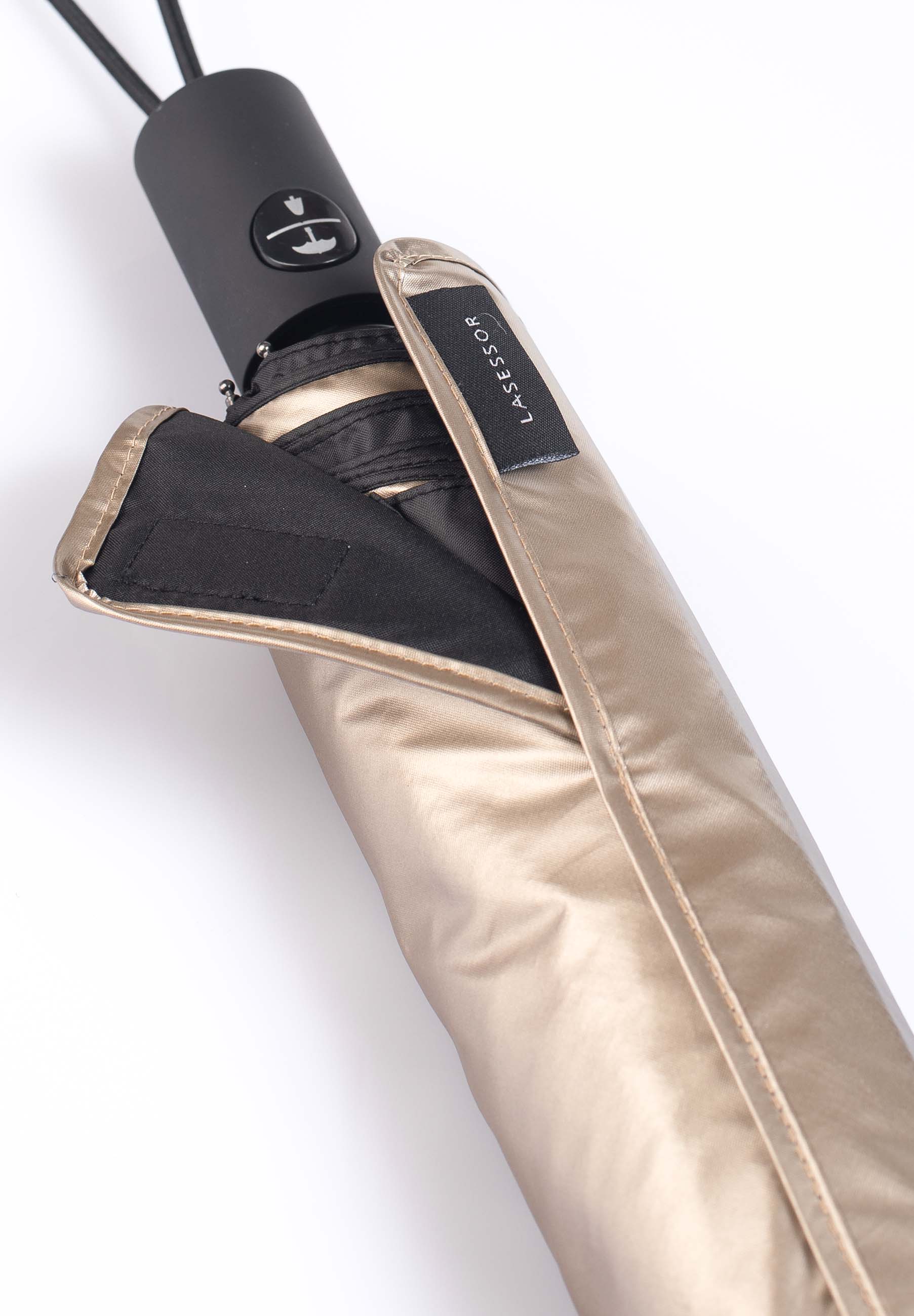 Täysautomaattinen kokoontaitettava sateenvarjo 3M heijastavalla reunalla MUSTAKULTA 9B