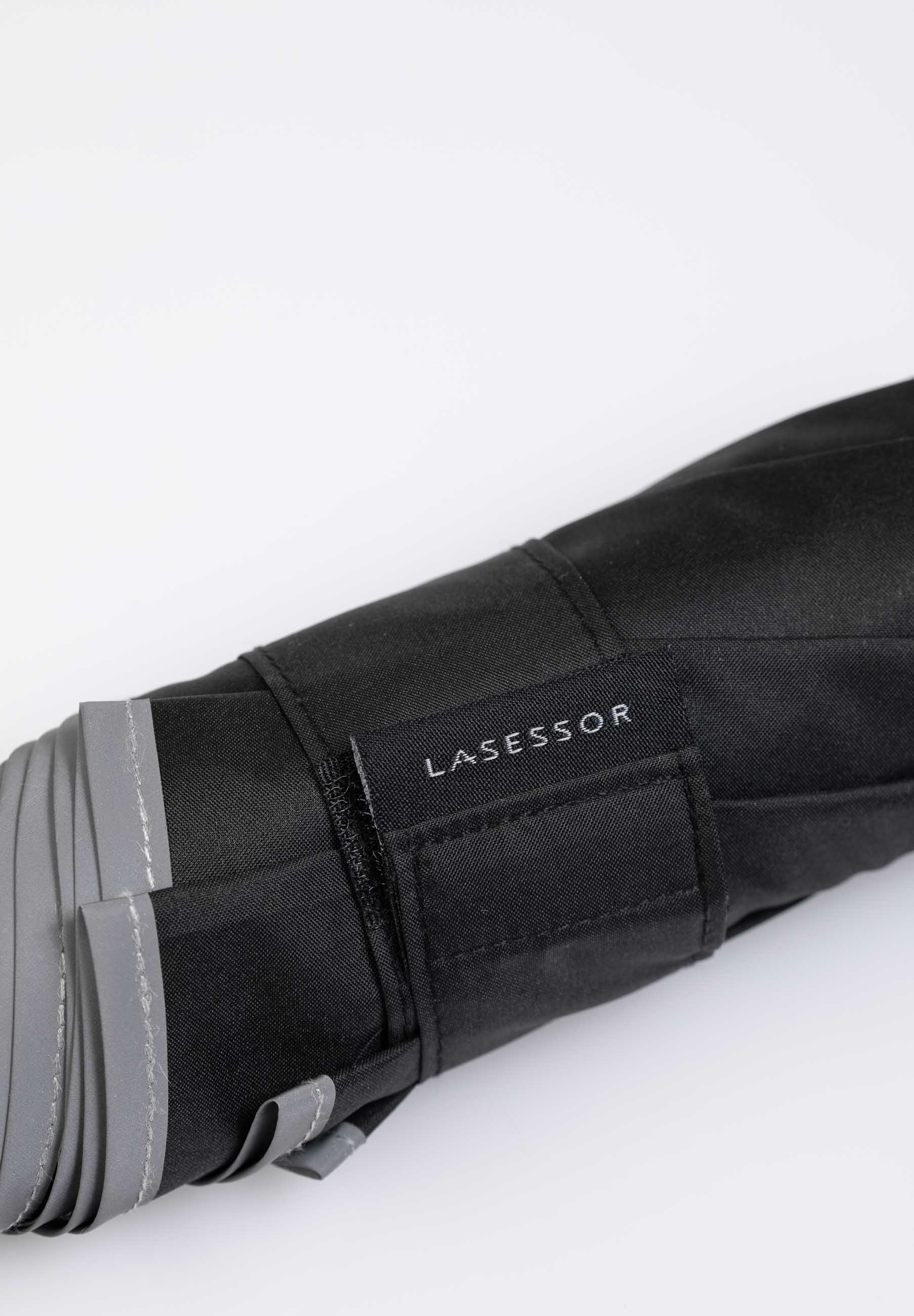 Edullinen kokoontaitettava sateenvarjo 3M heijastinreunalla musta 8C