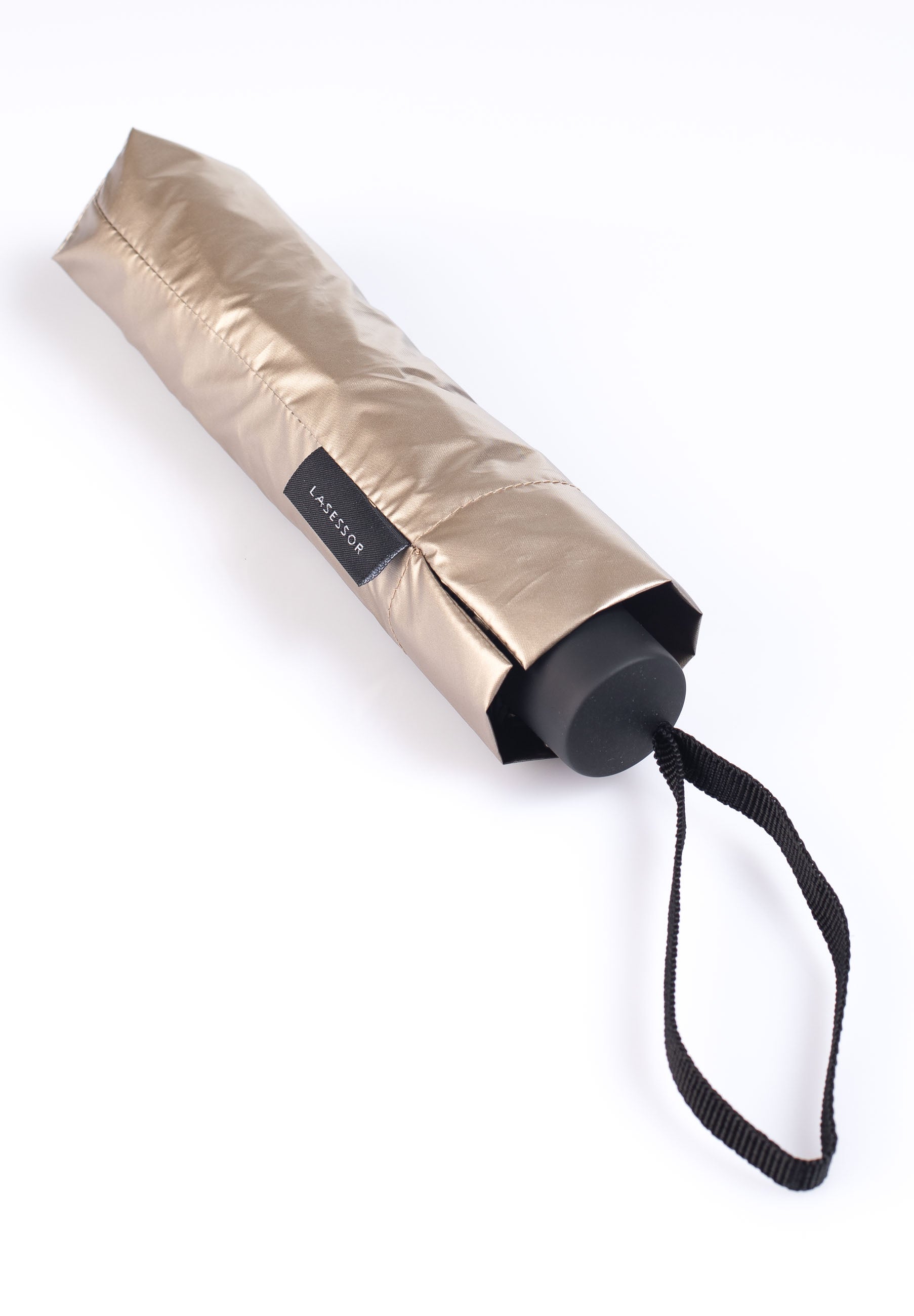 Edullinen kokoon taitettava sateenvarjo mustakulta 3A