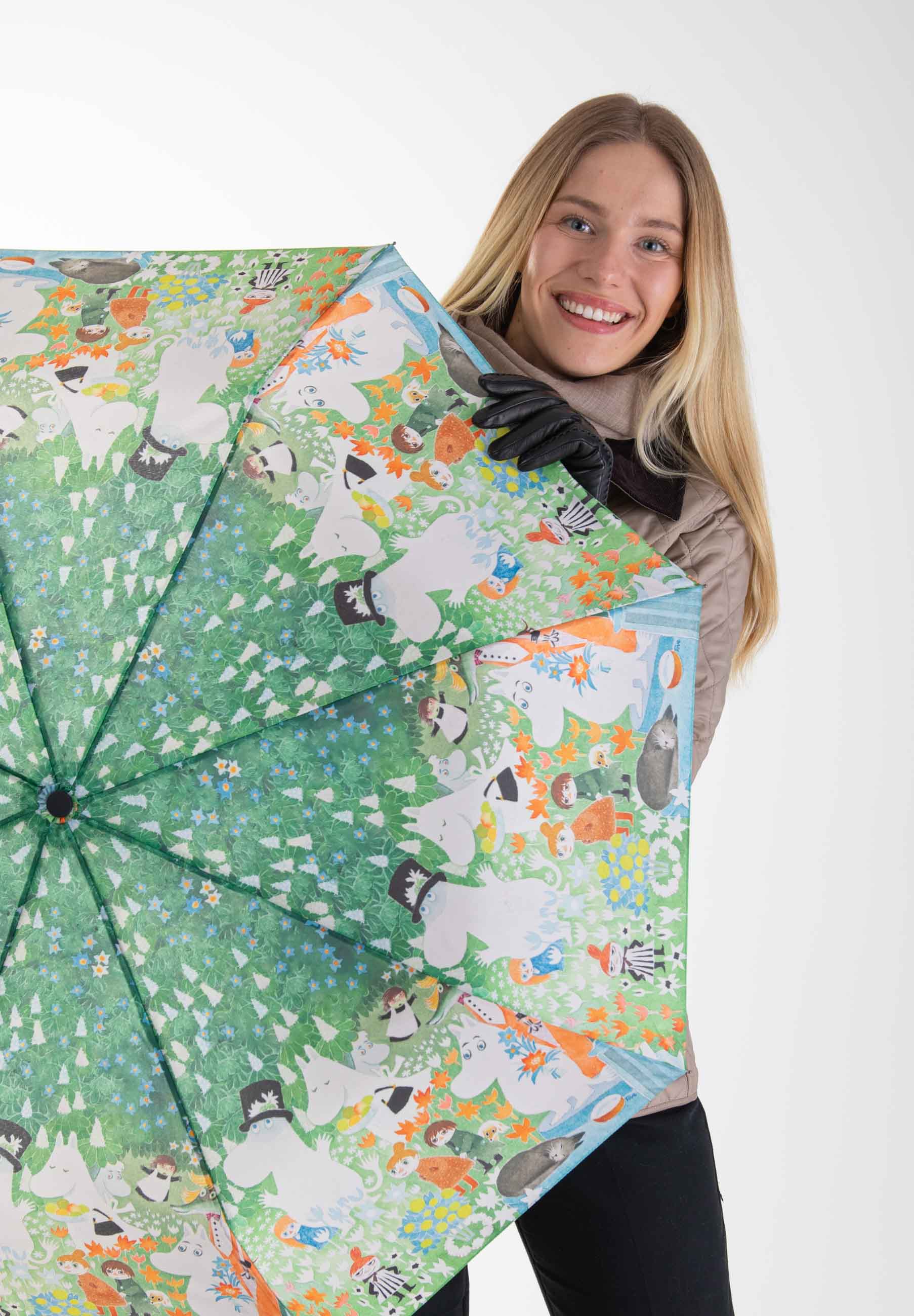 Muumi täysautomaattinen kokoontaitettava sateenvarjo - 8772M - Lasessor