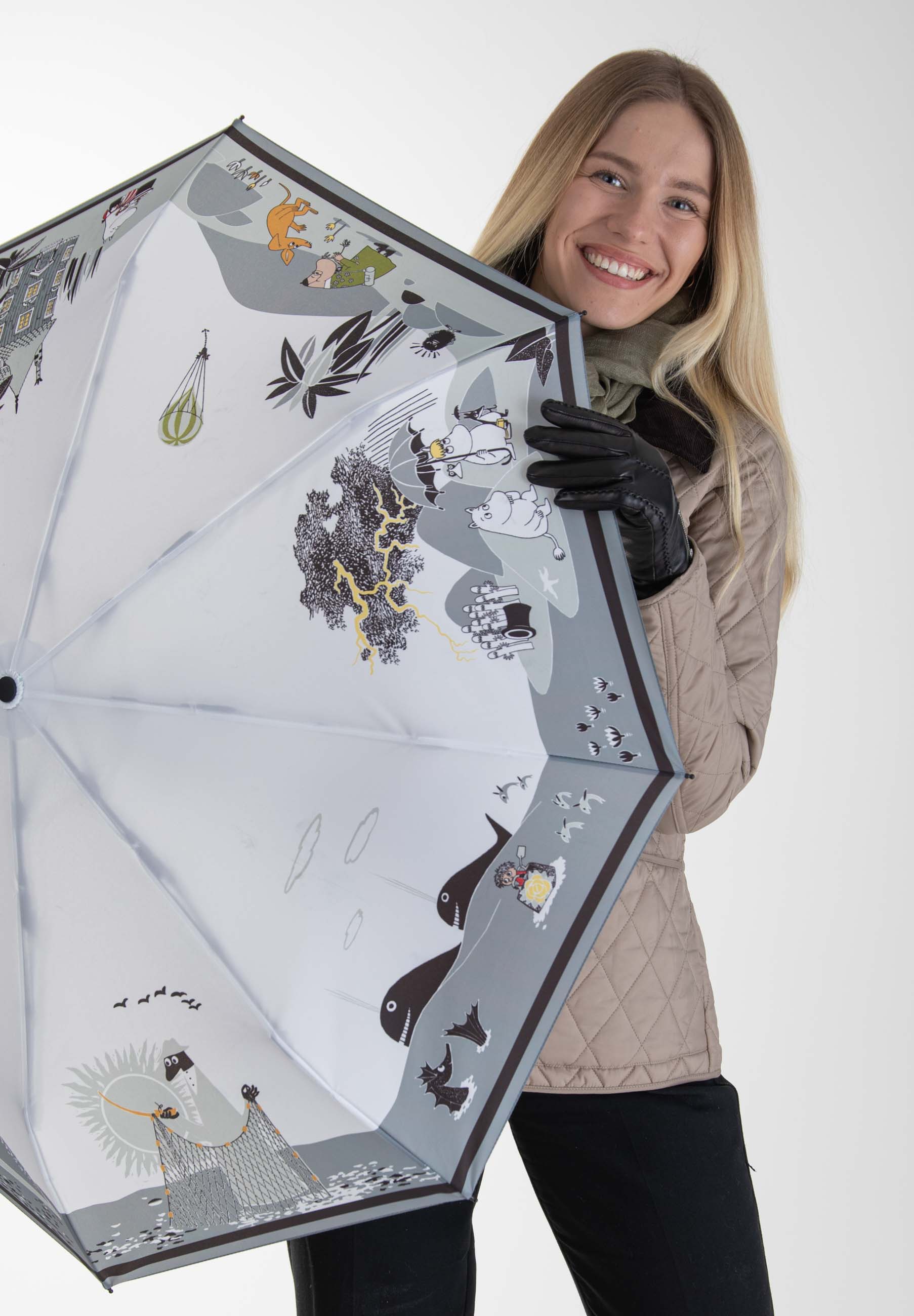 Muumi kestävä kokoontaitettava sateenvarjo - 8775M - Lasessor