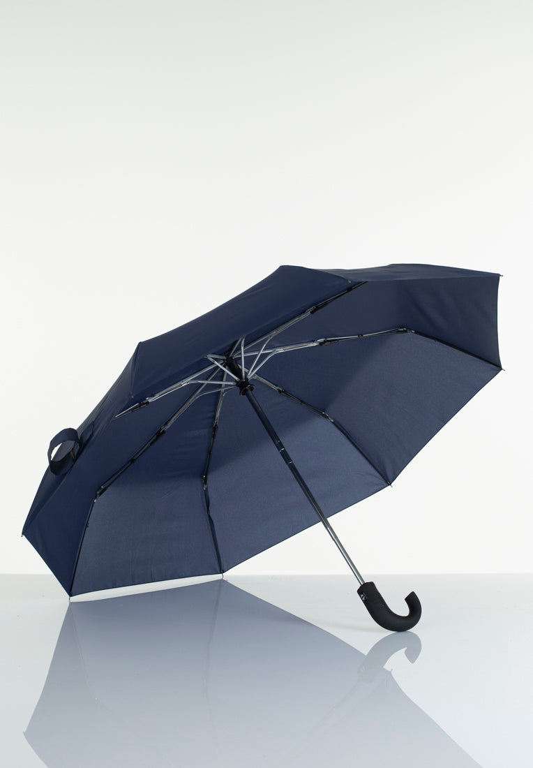 Lasessorrain-Miesten sateenvarjo koukkukahvalla - 8780-Tummansininen-Sivusta