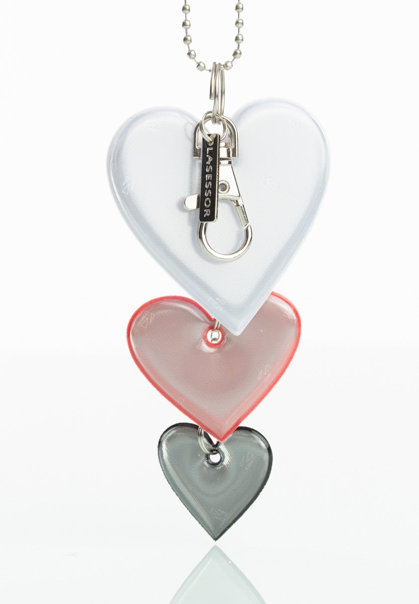 Lasessor design koruheijastin reflector heart set punainen